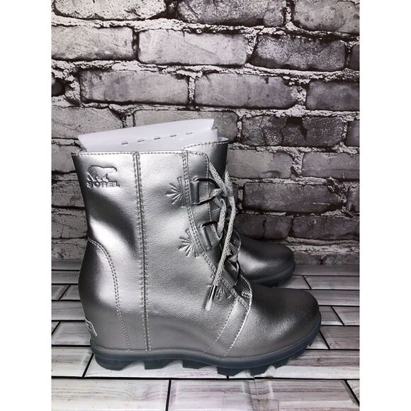 Sorel x Disney Joan of Arctic Metallic Silver Lace Wedge Frozen Boots Women 5/37 - Picture 5 of 16